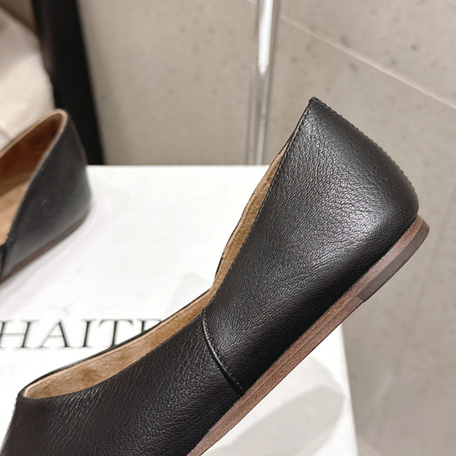 CELINE 26S FLAT SHOES IN BLACK LAMBSKIN
