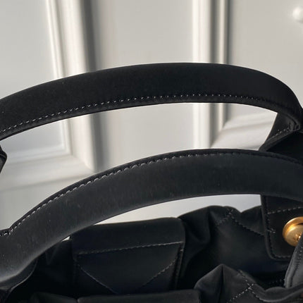 CHANEL 25S BOW BAG 38 IN BLACK VELVET WITH GOLD HARDWARE