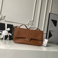 CHANEL 26S CC LOGO SHOULDER BAG 32 IN CAMEL BROWN GRAINED CALFSKIN