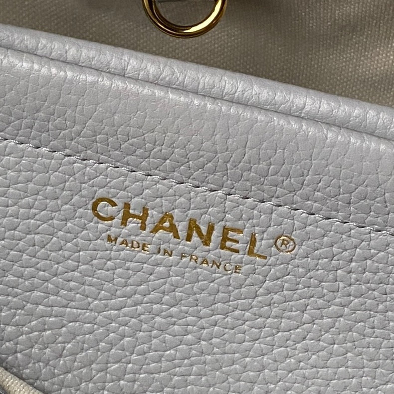 CHANEL 26S BOWLING BAGUETTE BAG 30CM IN GREY CAVIAR CALFSKIN