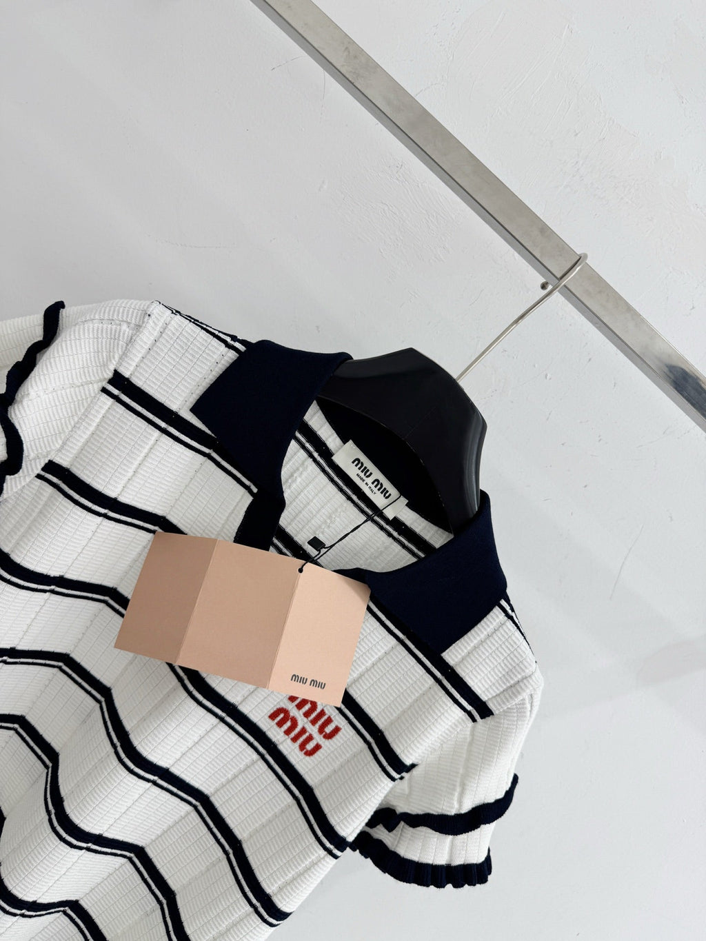 MIUMIU 26S SHORT-SLEEVED KNIT POLO SHIRT STYLE 1093