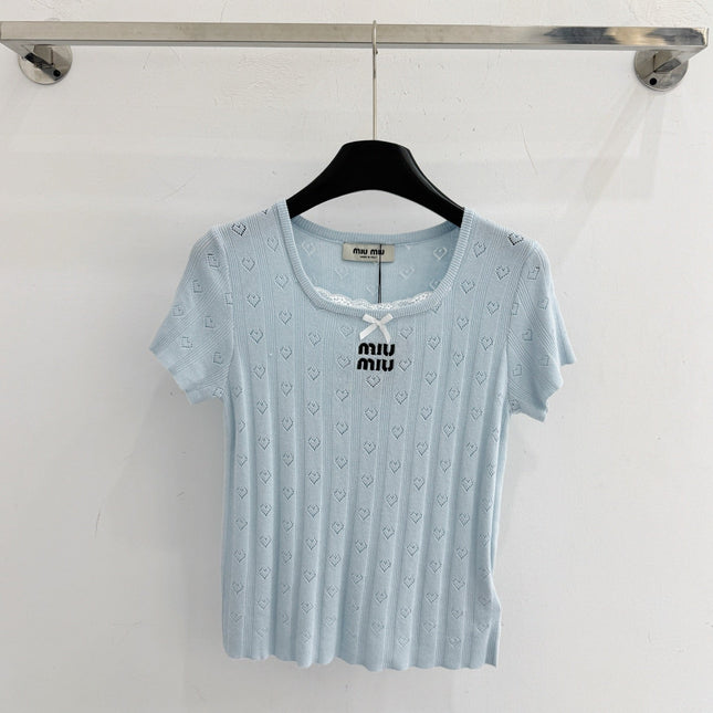 MIUMIU 26S SHORT-SLEEVED SWEATER STYLE 1077
