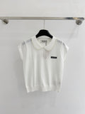 MIUMIU 26S SHORT-SLEEVED KNIT POLO SHIRT STYLE 1073
