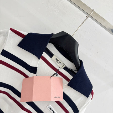 MIUMIU 26S SHORT-SLEEVED KNIT POLO SHIRT STYLE 1067
