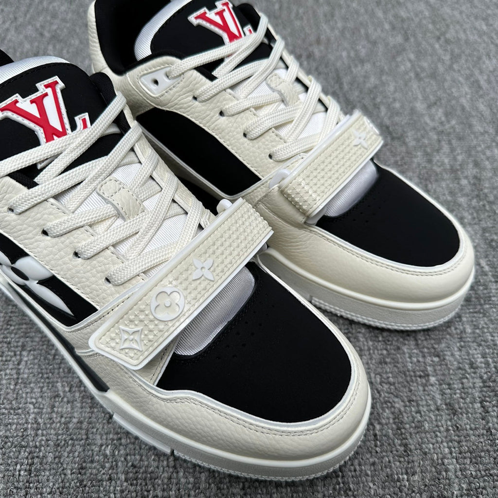 LV TRAINER WHITE MIX BLACK MONOGRAM CALFSKIN