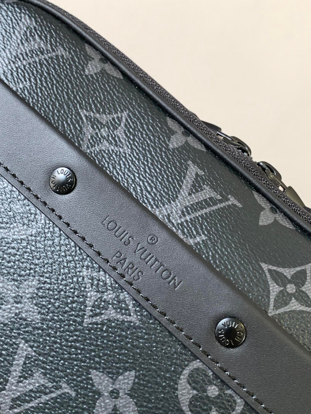 NANO ALPHA BAG 24 IN BLACK MONOGRAM ECLIPSE CANVAS AND COWHIDE