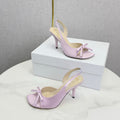 DIOR 26S HIGH-HEEL BACK-STRAP SHOES IN PALE DUSTY PINK SATIN