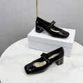 DIOR 26S MARY JANE HIGH HEELS 40MM IN BLACK PATENT CALFSKIN GOLD HARDWARE