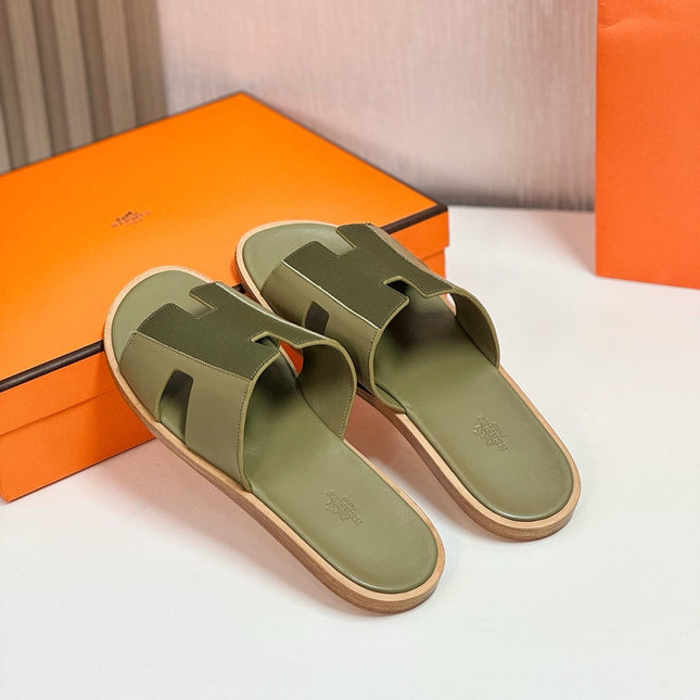 IZMIR SANDAL OLIVE MIX MOSS LAMBSKIN