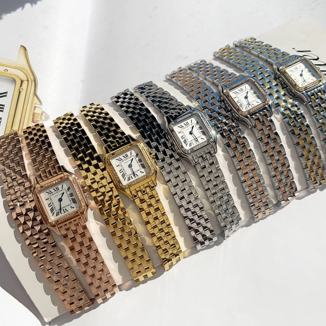 PANTHÈRE DE CARTIER WATCH GOLD CASE WITH CRYSTALS