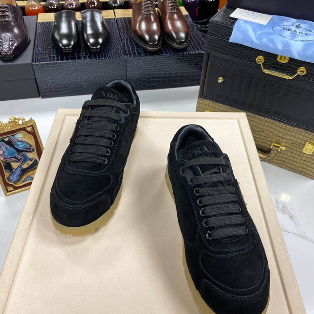 PRA TRAIL FADED BLACK SUEDE SNEAKERS