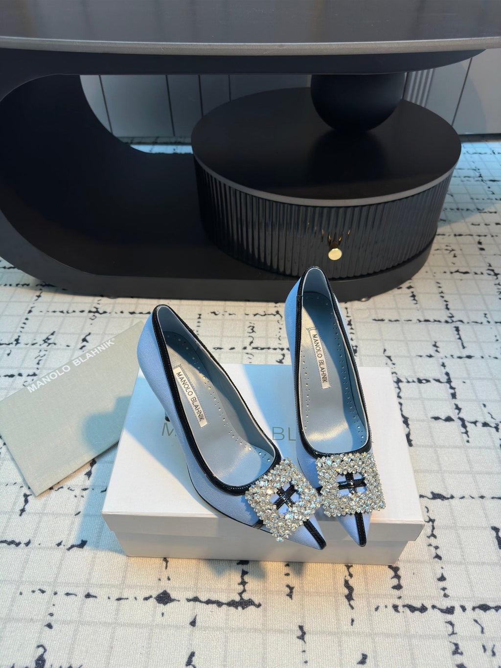 HANGISI 100 MM IN BABY BLUE SUEDE