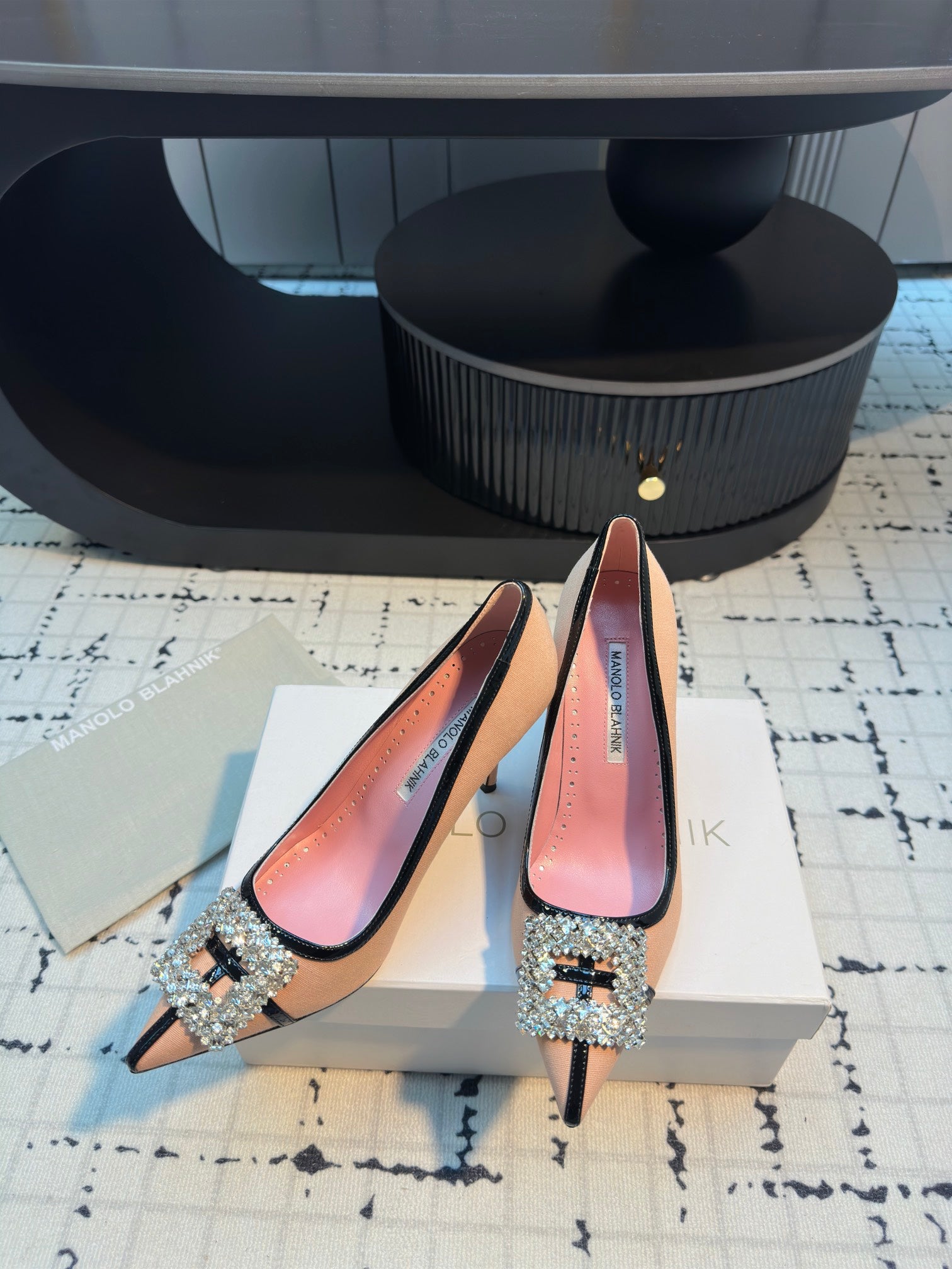 HANGISI 100 MM IN PEACH PINK SUEDE