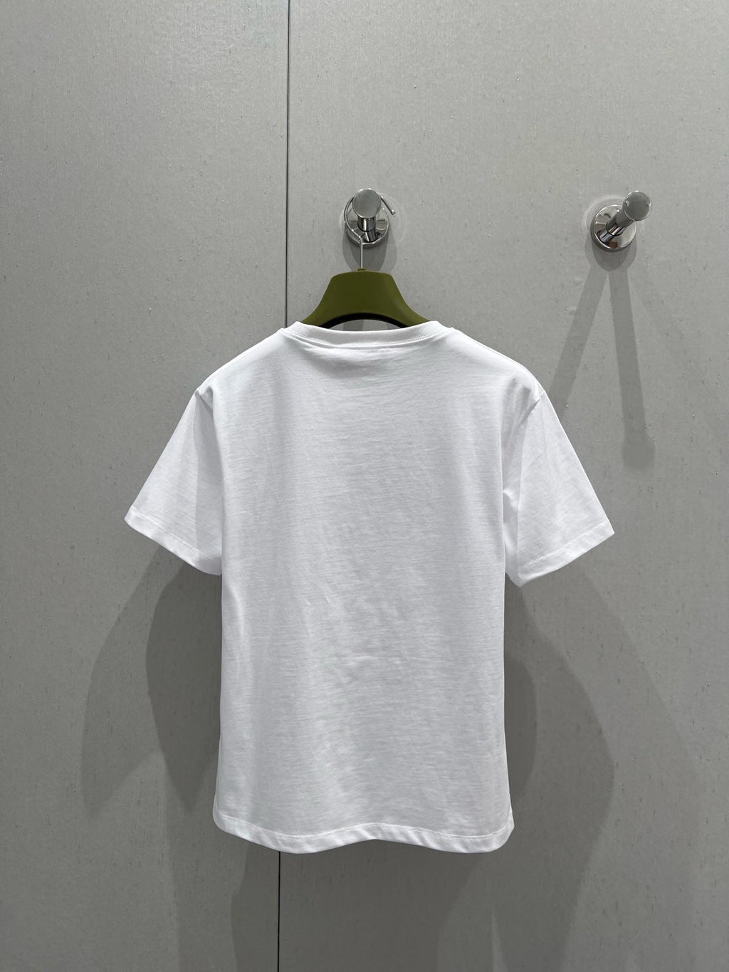 Gucci 2025 Print Short Sleeve T-shirt White Green Red Cotton