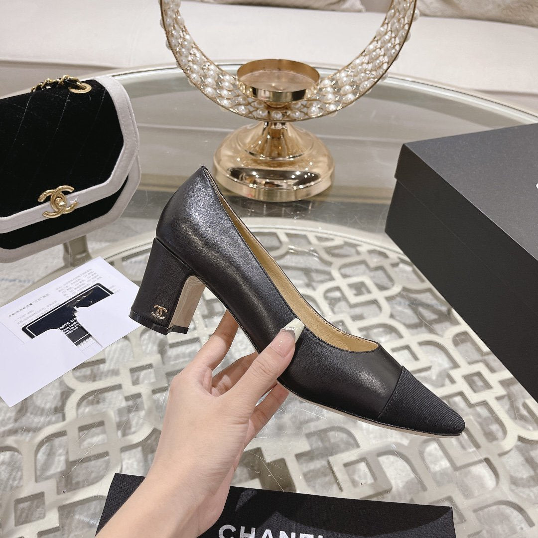 cc pump 6.5 black lambskin