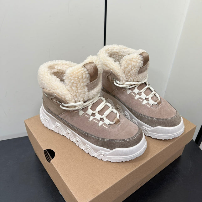 TERRETRAIL COZY LACE IN SAND BROWN SUEDE AND FLEECE