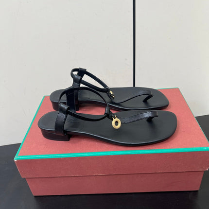 LP MINDIL SANDAL IN BLACK LAMBSKIN