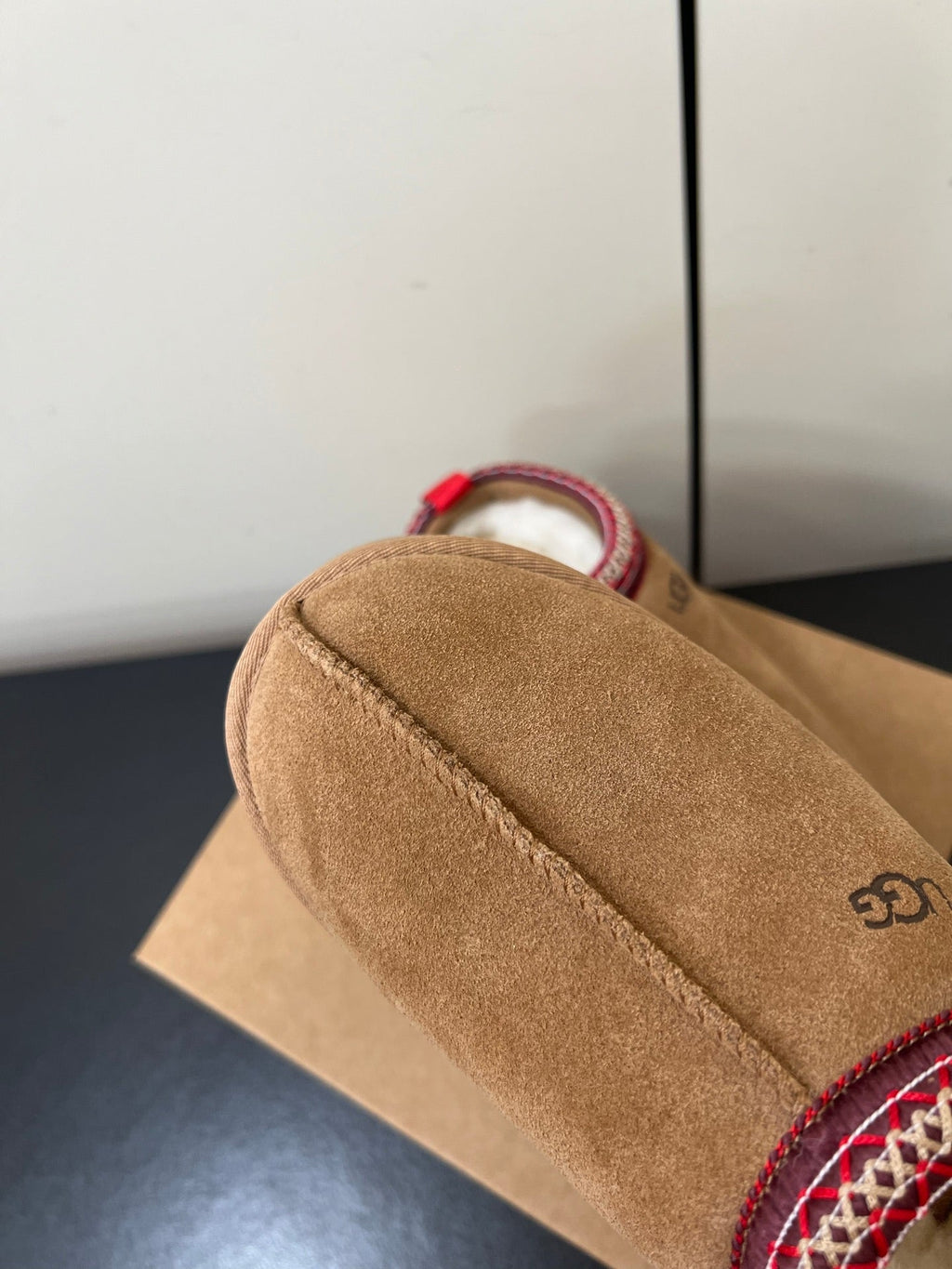 TAZZ PLATFORM SLIPPERS IN TAN BROWN SUEDE