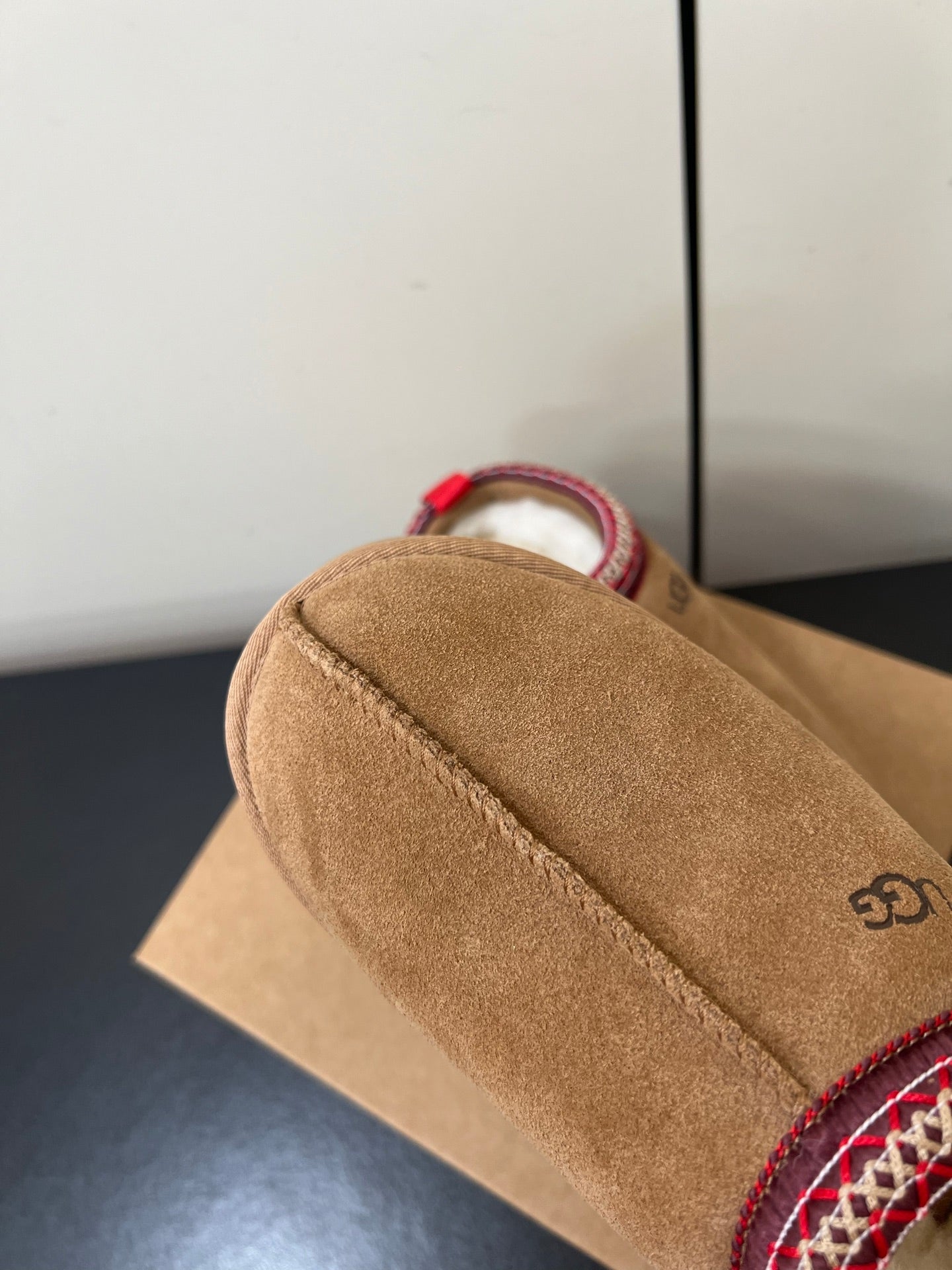 TAZZ PLATFORM SLIPPERS IN TAN BROWN SUEDE