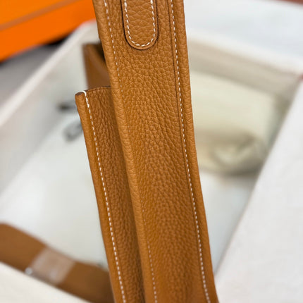 HM 26S EVELYNE BAG 23CM IN ORANGE BROWN GRAINED CALFSKIN