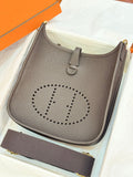 HM 26S EVELYNE BAG 23MM IN DARK BROWN GRAINED CALFSKIN