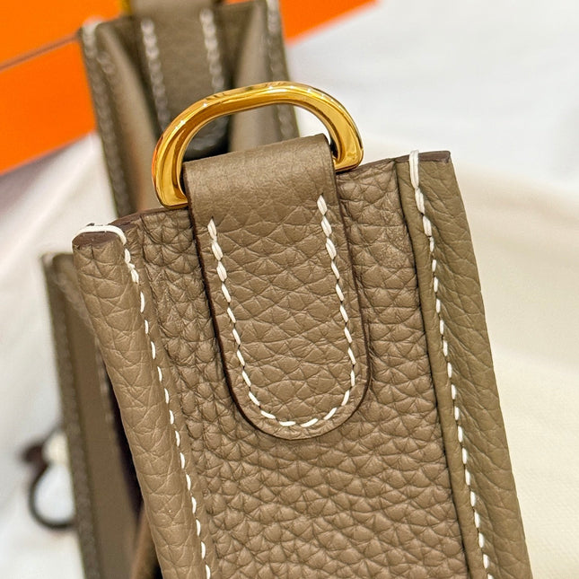 HM 26S EVELYNE BAG 23CM IN LIGHT BROWN GRAINED CALFSKIN