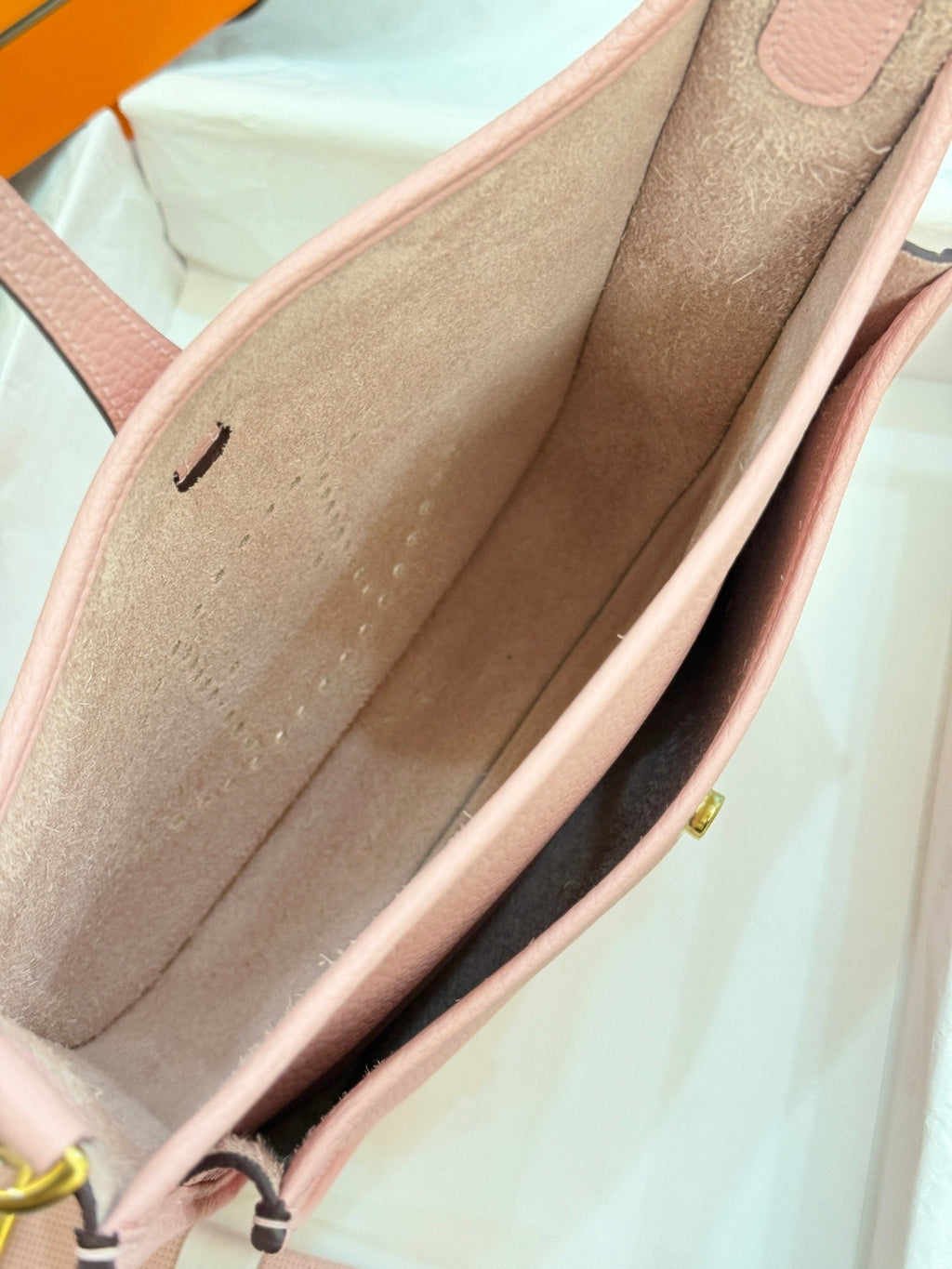 HM 26S EVELYNE BAG 23CM IN PINK GRAINED CALFSKIN