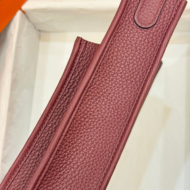 HM 26S EVELYNE BAG 23MM IN WINE RED GRAINED CALFSKIN