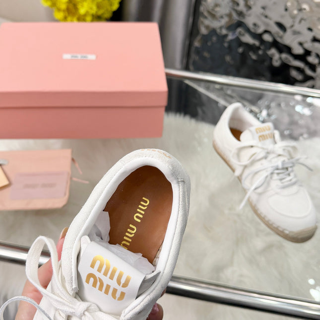 MIUMIU 26S SNEAKERS IN WHITE SUEDE