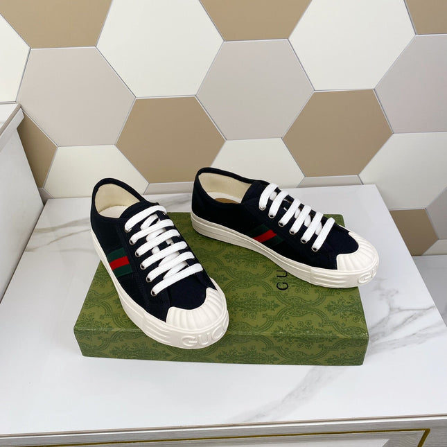 GG JULIO SNEAKER WITH WEB BLACK CANVAS