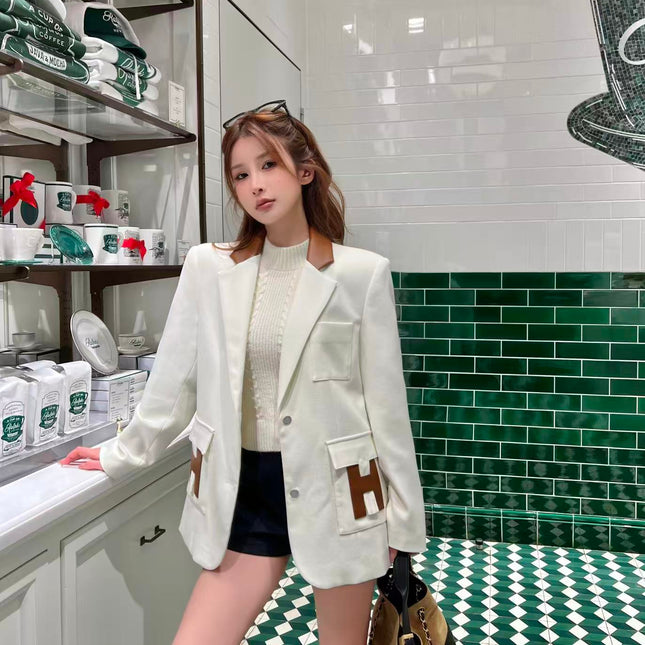 HERMES 25S LAPEL BLAZER 390