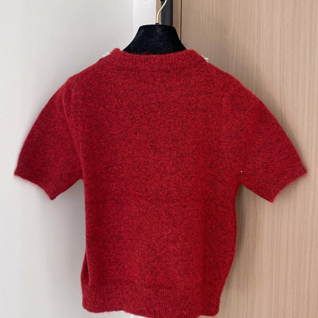 PRADA 25S SHORT-SLEEVE KNIT TOP 393