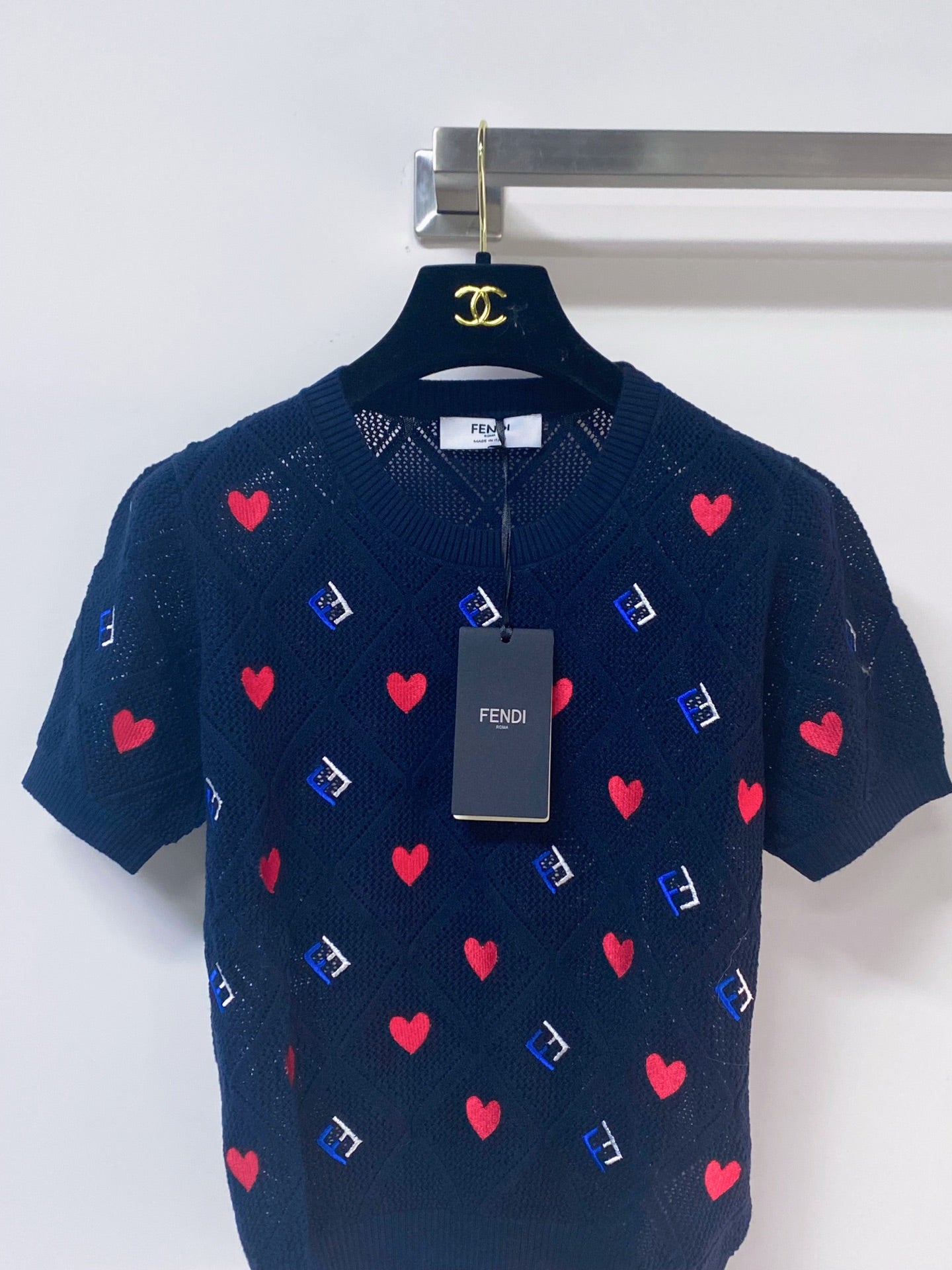 FENDI 26S KNIT SHORT SLEEVE KNIT TOP 031
