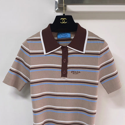 PRADA 26S SHORT-SLEEVED KNIT POLO SHIRT STYLE 893