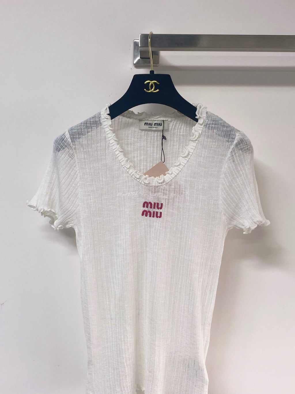 MIUMIU 26S SHORT-SLEEVED SWEATER STYLE 1135