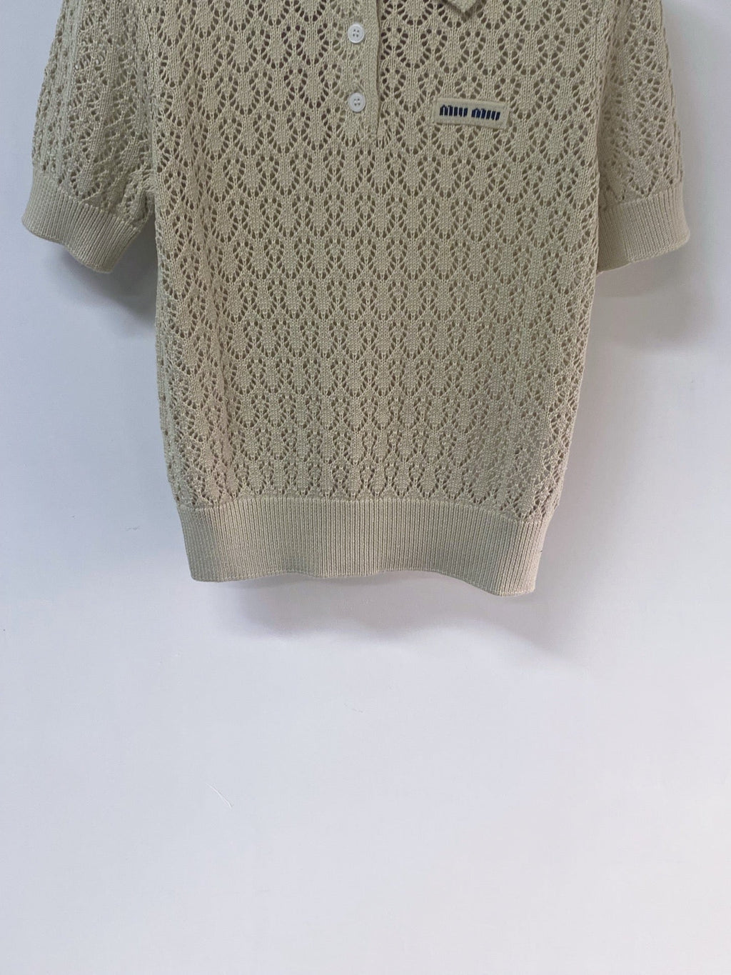 MIUMIU 26S SHORT-SLEEVED KNIT POLO SHIRT STYLE 1137