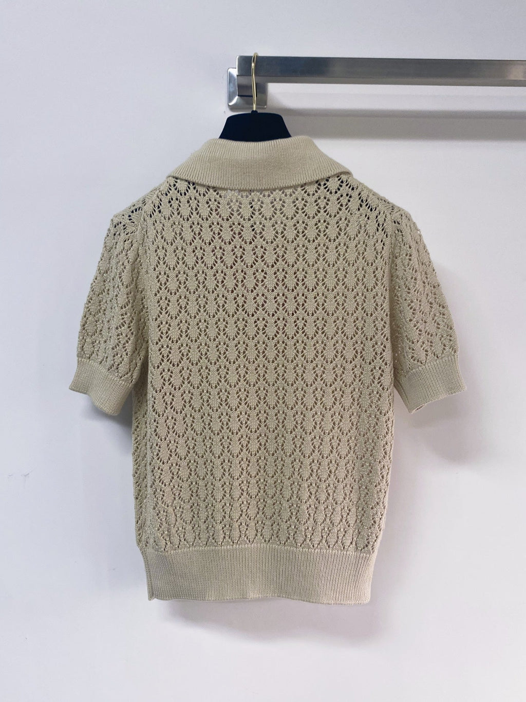 MIUMIU 26S SHORT-SLEEVED KNIT POLO SHIRT STYLE 1137