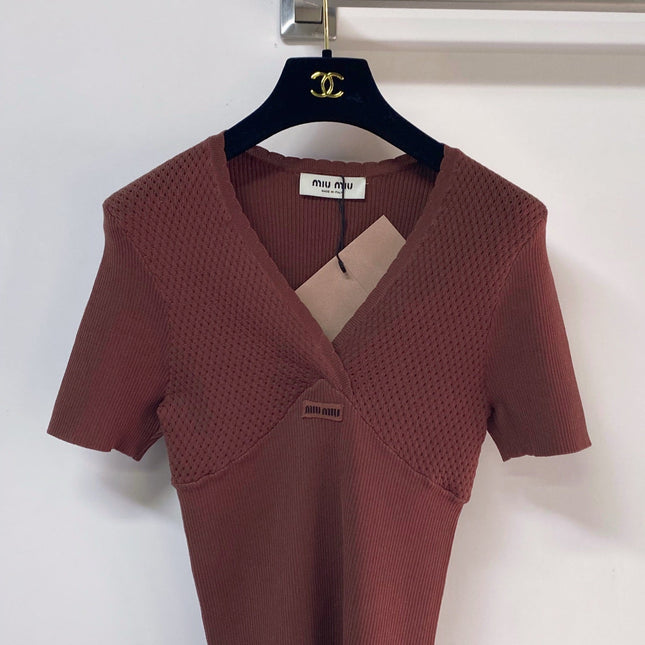 MIUMIU 26S SHORT-SLEEVED SWEATER STYLE 1141