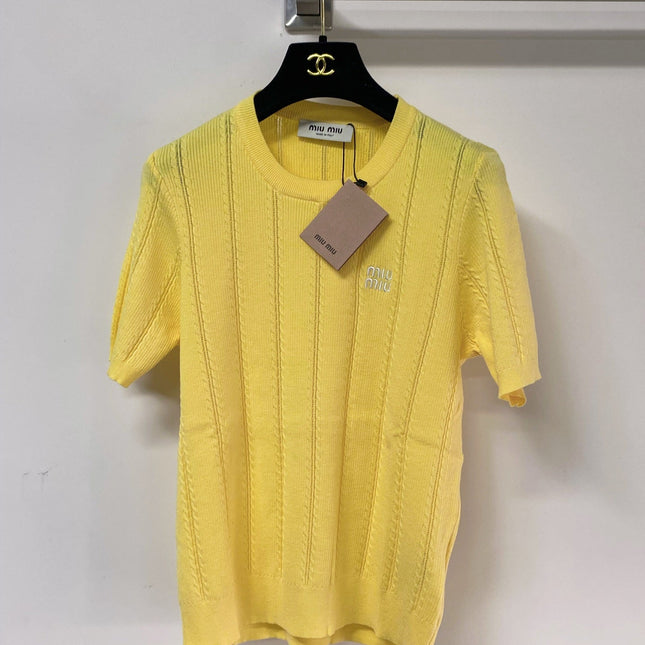 MIUMIU 26S SHORT-SLEEVED SWEATER STYLE 1120