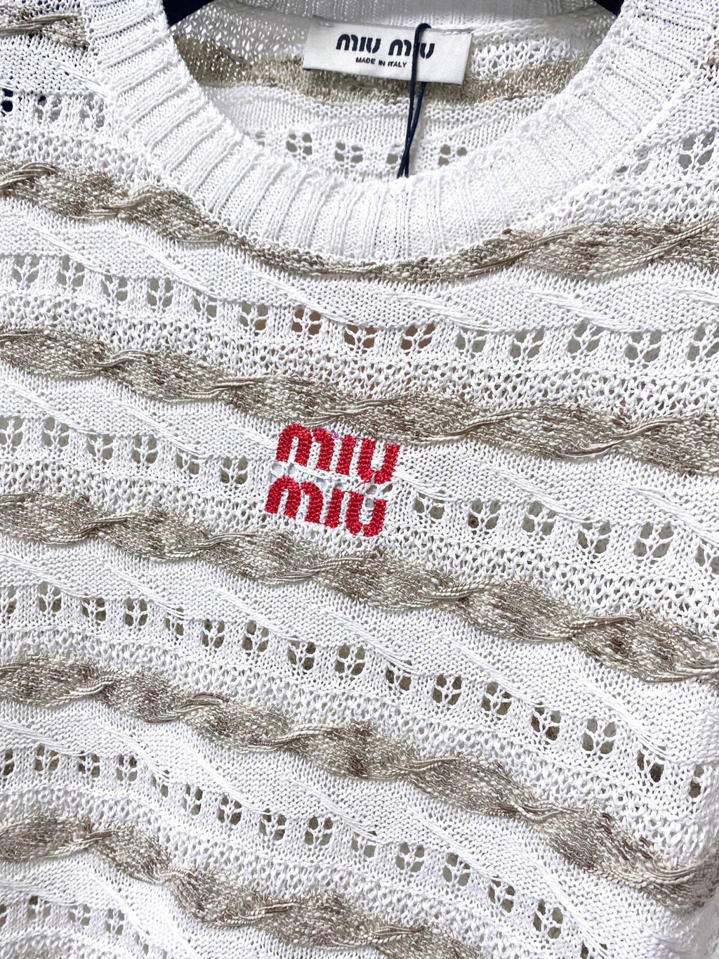 MIUMIU 26S SHORT-SLEEVED SWEATER STYLE 1045