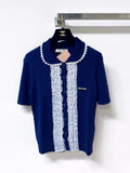 MIUMIU 26S SHORT-SLEEVED KNIT POLO SHIRT STYLE 1053