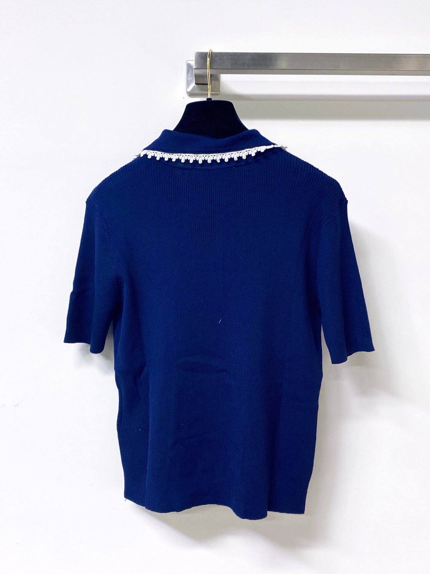 MIUMIU 26S SHORT-SLEEVED KNIT POLO SHIRT STYLE 1053