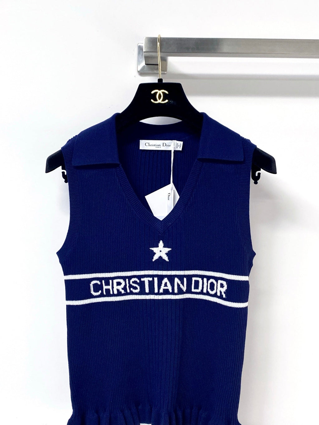 DIOR 26S SLEEVELESS KNIT POLO SHIRT 1290