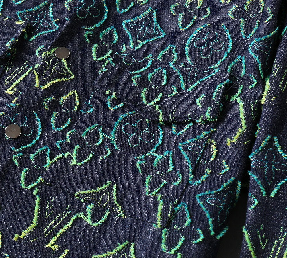 LV SHIRT IN NAVY BLUE MONOGRAM DENIM 239035