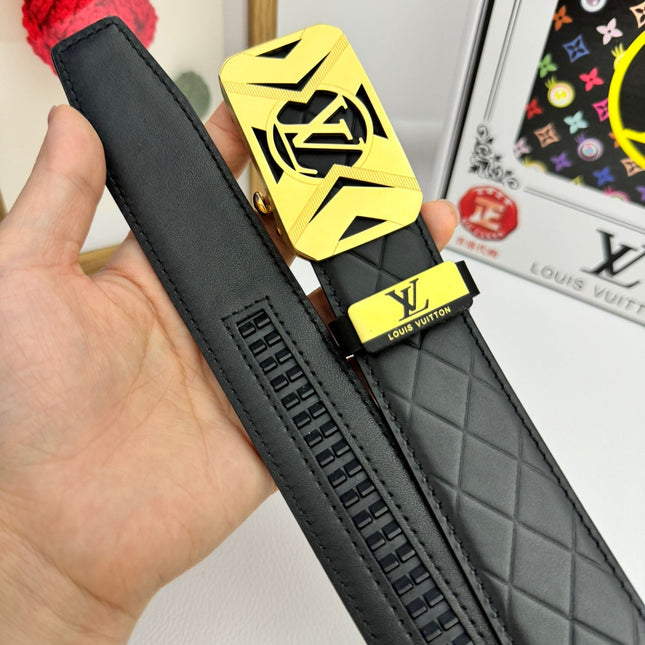 LV 25S BELT 35 MM IN BLACK CALFSKIN 593219