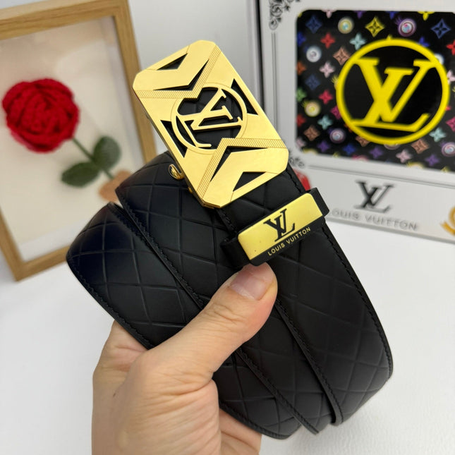 LV 25S BELT 35 MM IN BLACK CALFSKIN 593219