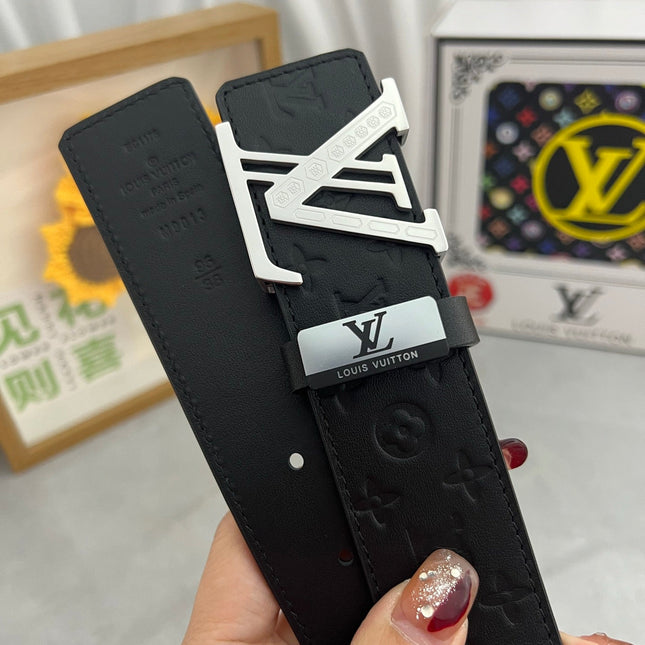 LV 25S BELT 38 MM IN BLACK CALFSKIN 593278