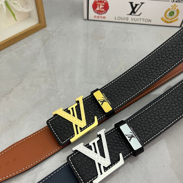 LV 25S BELT 38 MM IN BLACK CALFSKIN 593289