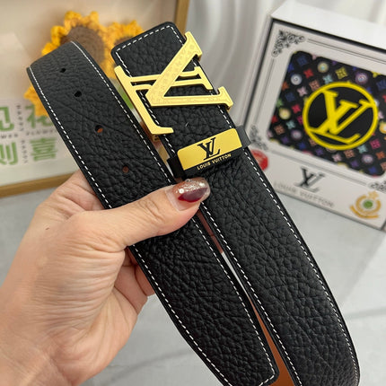 LV 25S BELT 38 MM IN BLACK CALFSKIN 593290