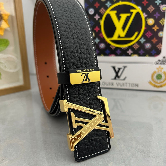 LV 25S BELT 38 MM IN BLACK CALFSKIN 593290